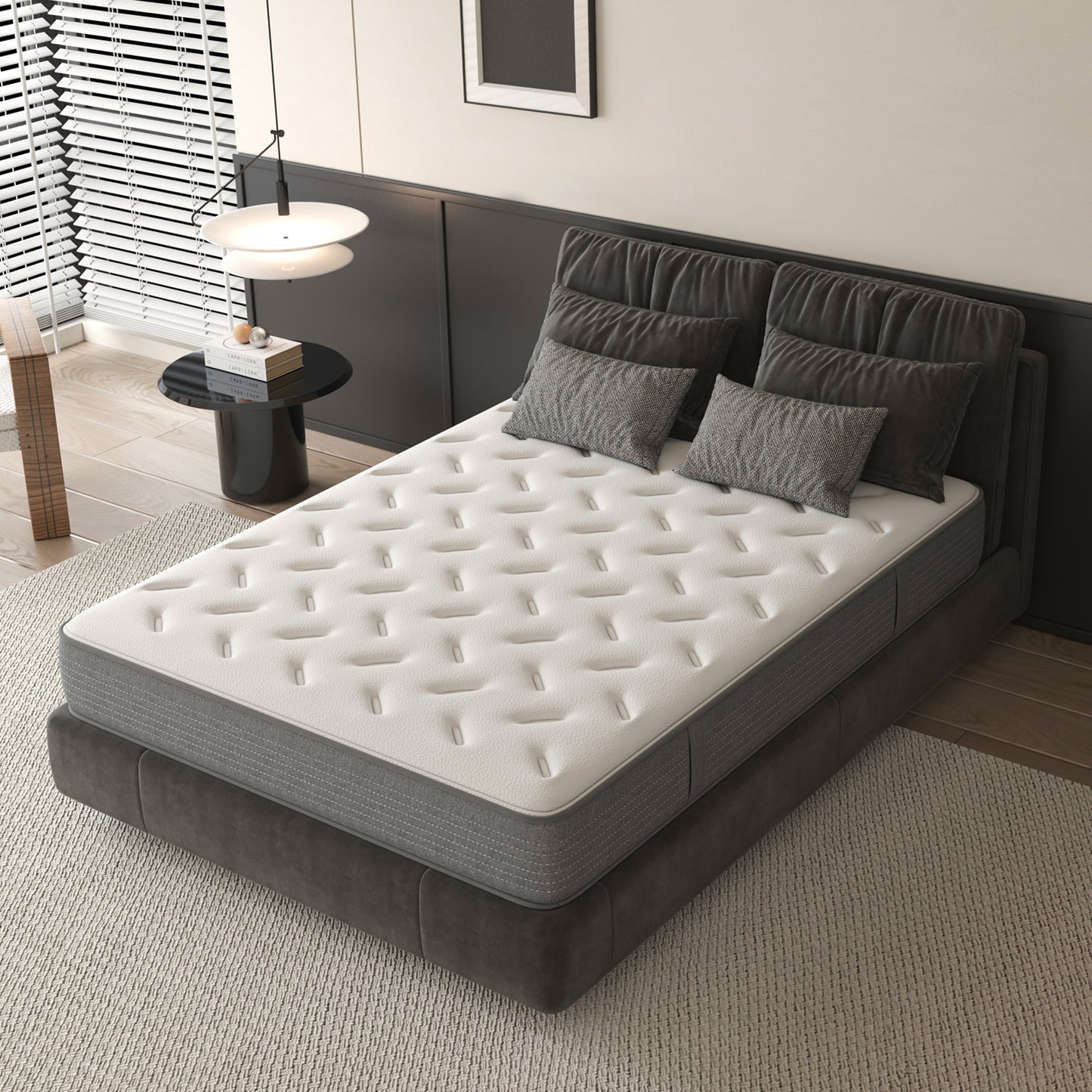 DIGLANT 10 Inch Hybrid Mattress Supportive Memory Foam with Medium Firm Feel, Individual Pocket Springs Hybrid Mattress in a Box, Durable Support & Pressure Relief, CertiPUR-US Certified