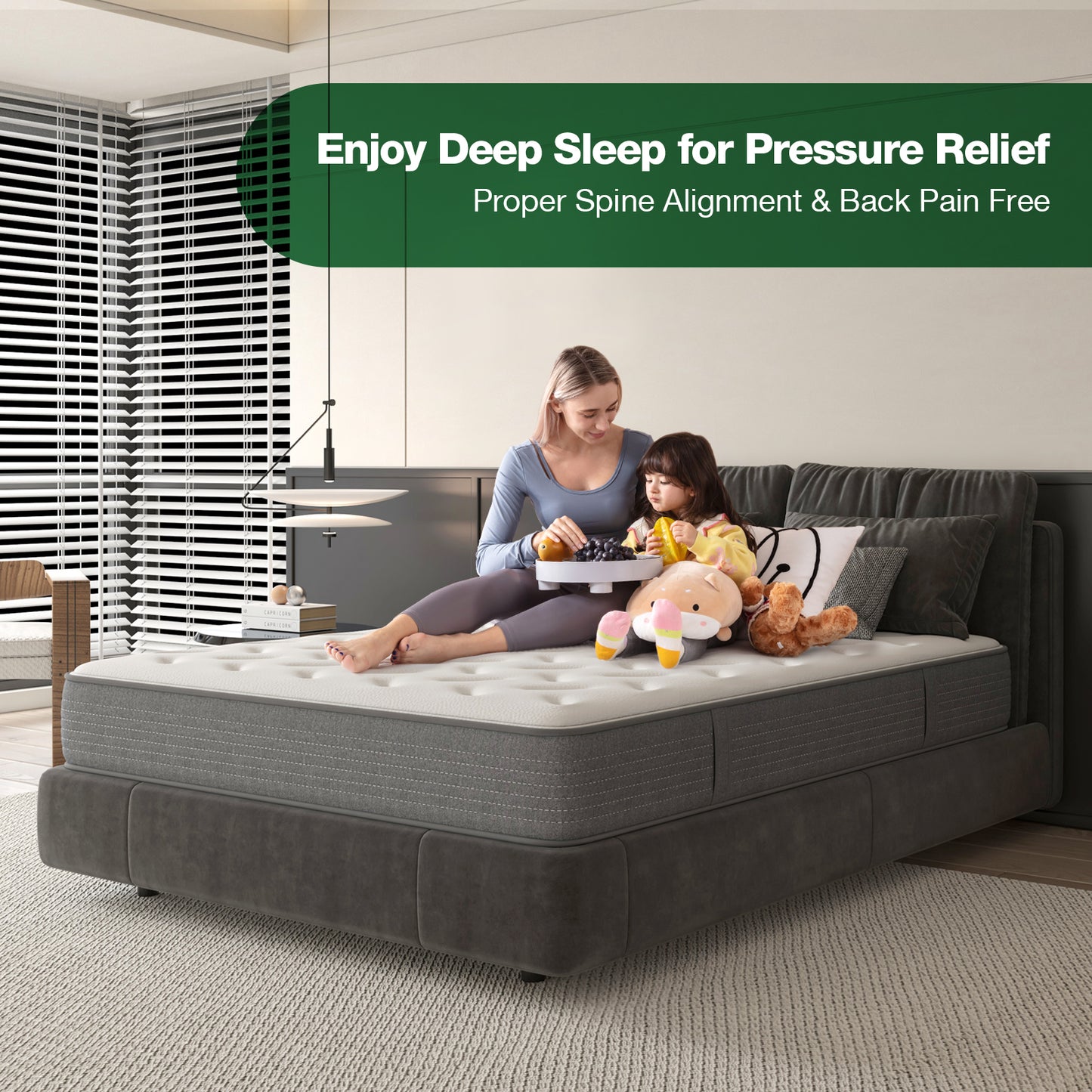 DIGLANT 10 Inch Hybrid Mattress Supportive Memory Foam with Medium Firm Feel, Individual Pocket Springs Hybrid Mattress in a Box, Durable Support & Pressure Relief, CertiPUR-US Certified