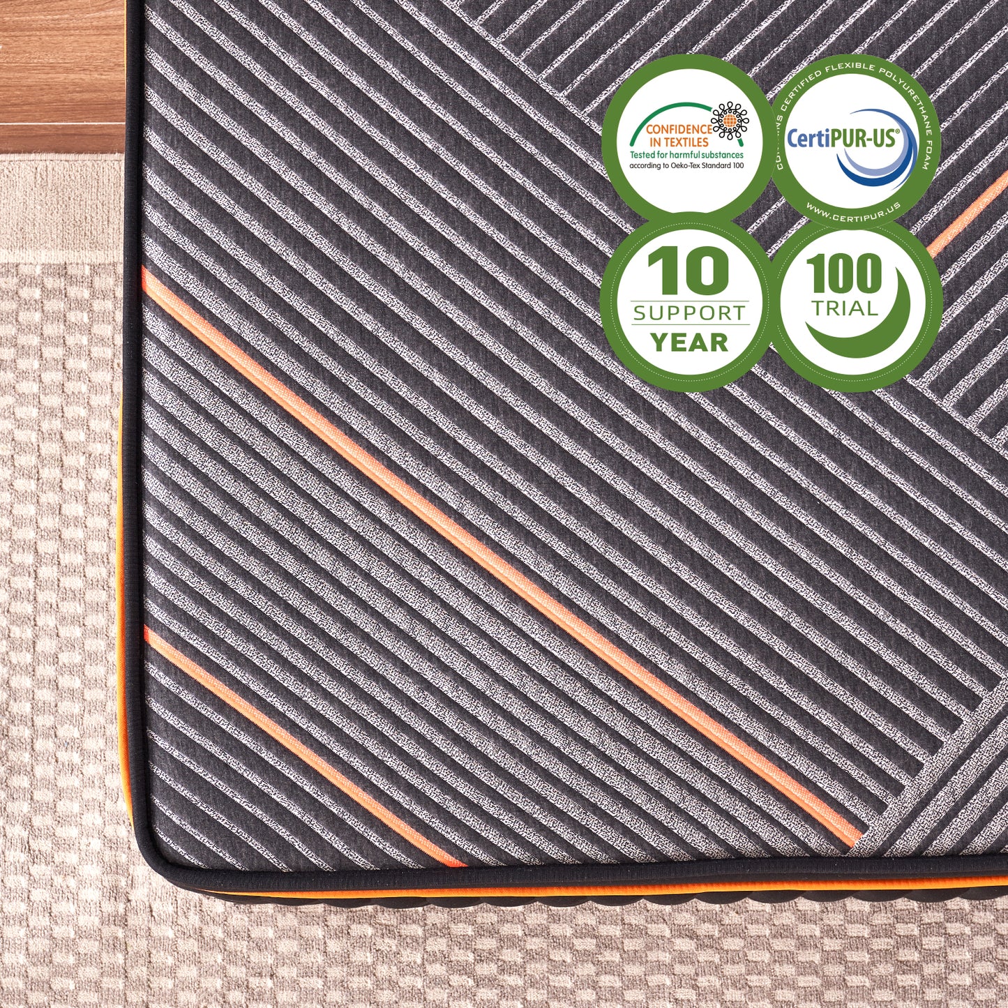 DIGLANT 14Inch Plush Memory Foam Hybrid Mattress, Cal King Size Mattress in Box with Individual Pocket Spring, Black Soft Mattress for Pressure Relief,CertiPUR-US