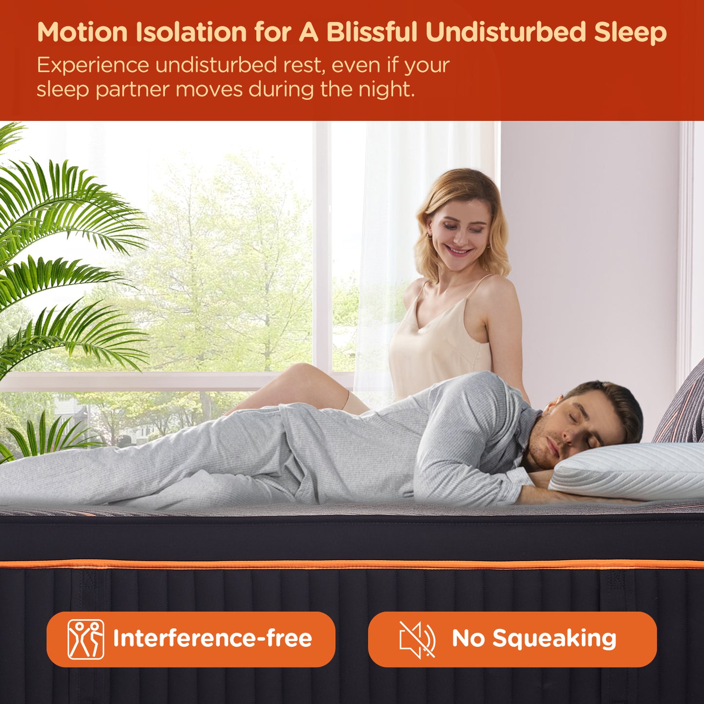DIGLANT 14Inch Plush Memory Foam Hybrid Mattress, Cal King Size Mattress in Box with Individual Pocket Spring, Black Soft Mattress for Pressure Relief,CertiPUR-US